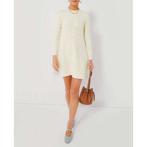 New Tuckernuck Ainsley Swing Mini Sweater Dress Cream Small - Picture 2 of 9